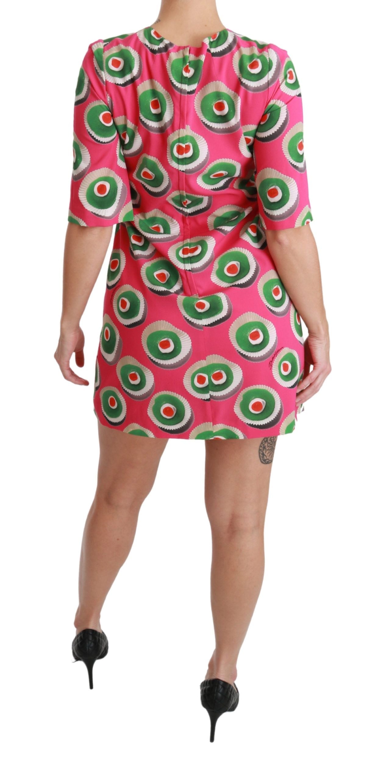 Dolce & Gabbana Pink Sicily Cupcake Shift Mini Dress