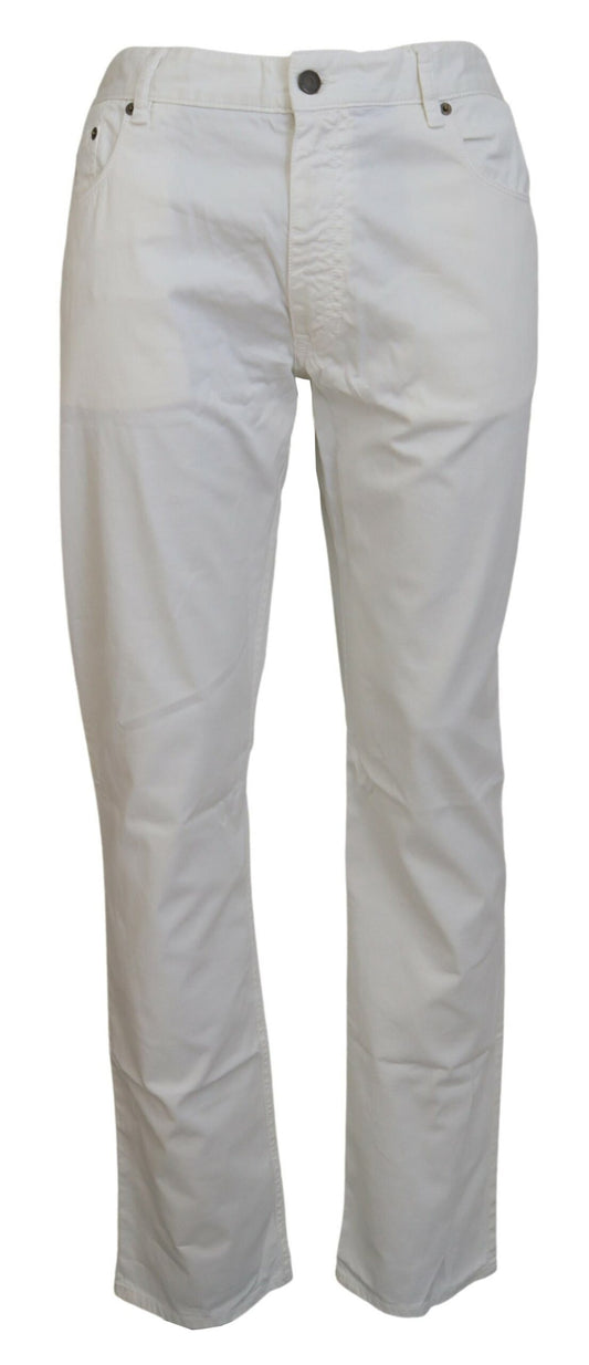 Ralph Lauren Ivory Cotton Straight Fit Men Denim Jeans