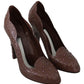 Dolce & Gabbana Brown Floral Crystal Heels CINDERELLA Shoes