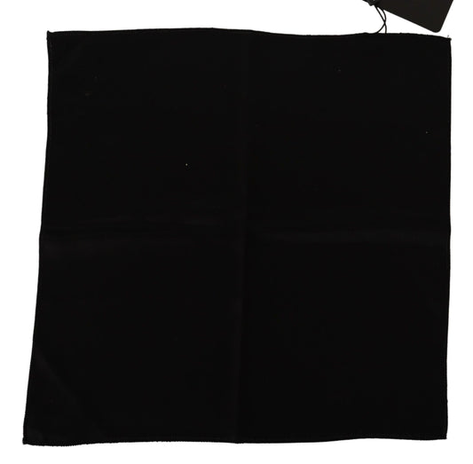 Dolce & Gabbana Black 100% Silk Square Handkerchief Scarf