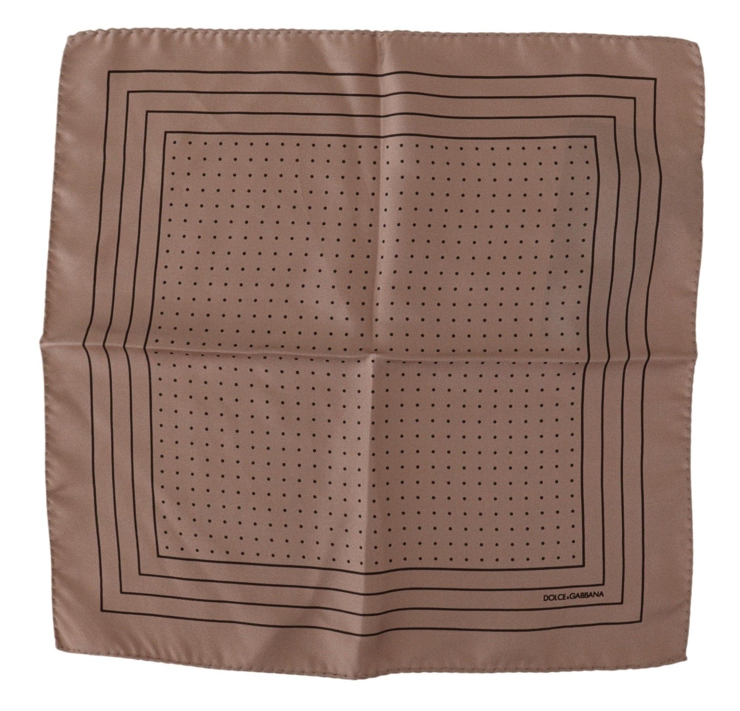 Dolce & Gabbana Brown Dotted Silk Square Handkerchief