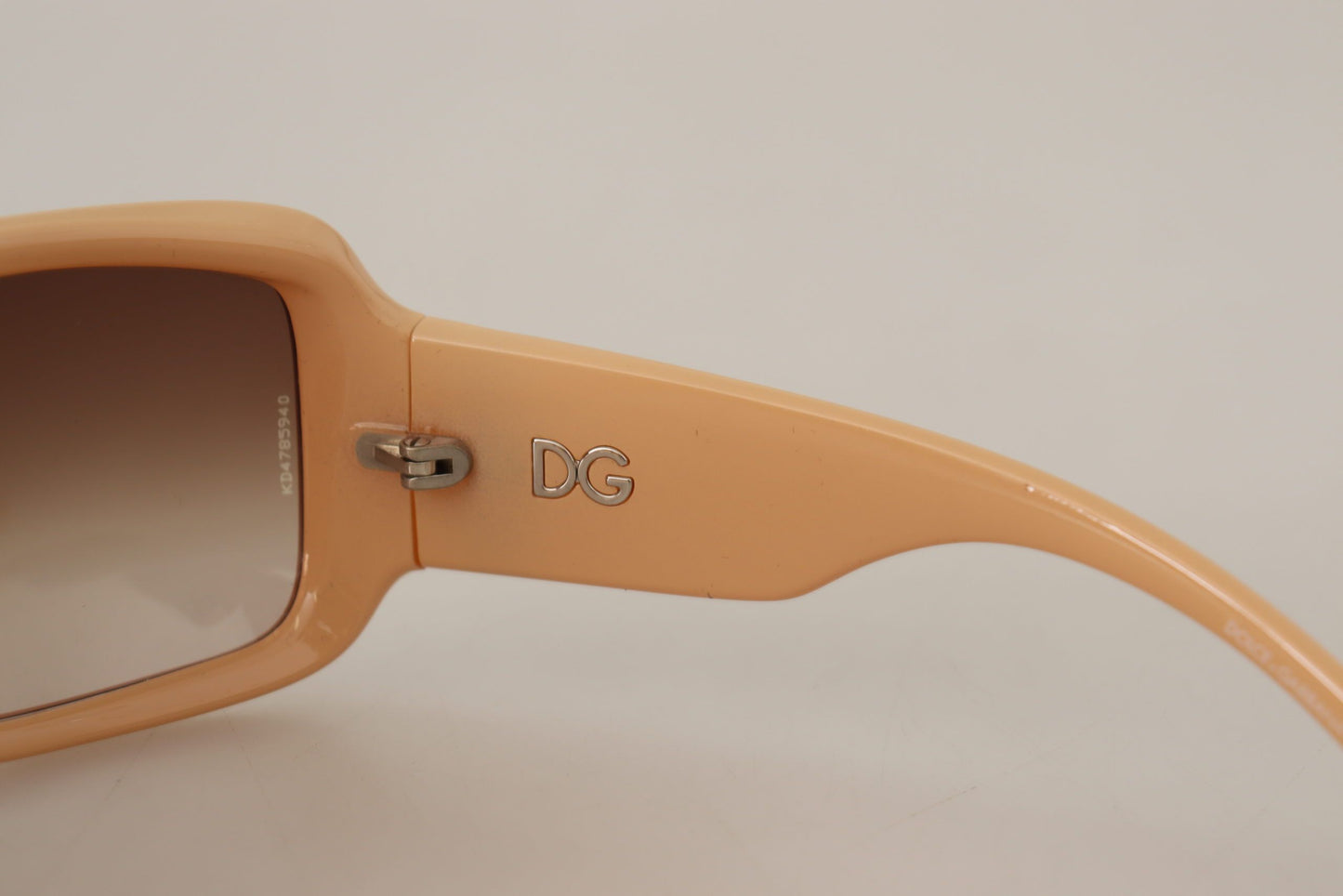 Dolce & Gabbana Beige Cat Eye PVC Frame Brown Lenses Shades Sunglasses