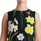 Dolce & Gabbana Black Floral Sleeveless Sheath Mini Dress