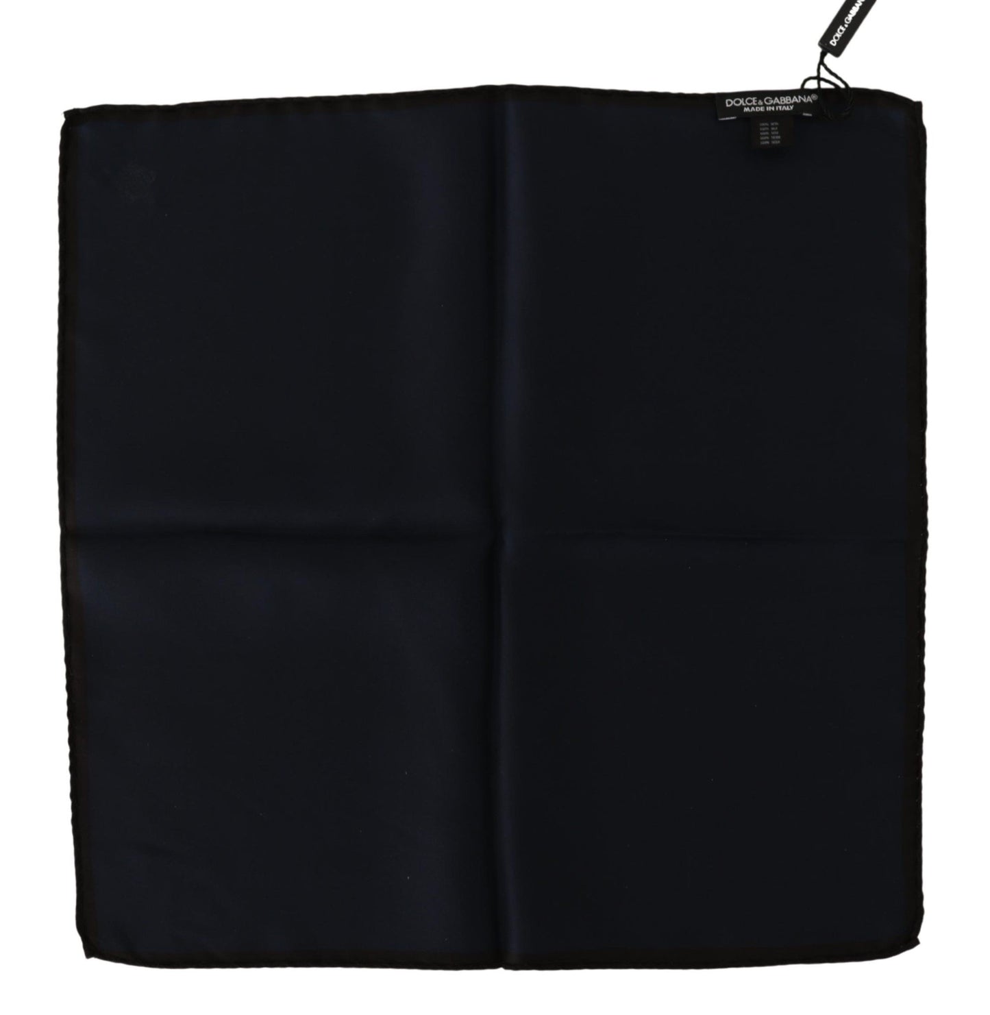 Dolce & Gabbana Elegant Silk Black Pocket Square Handkerchief