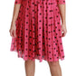 Dolce & Gabbana Pink Polka Dots A-line Knee Length Dress