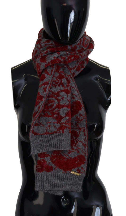 GF Ferre Chic Red and Grey Cotton Wrap Scarf