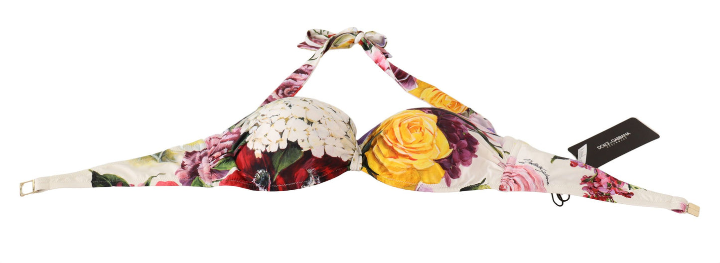 Dolce & Gabbana Multicolor Floral Swimsuit Bikini Top Swimwear