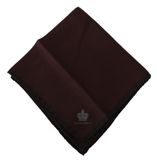Dolce & Gabbana Maroon Square Handkerchief 100% Silk Scarf