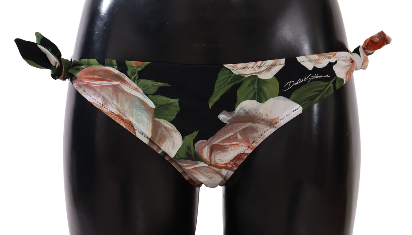 Dolce & Gabbana Elegant Rose Print Bikini Bottom