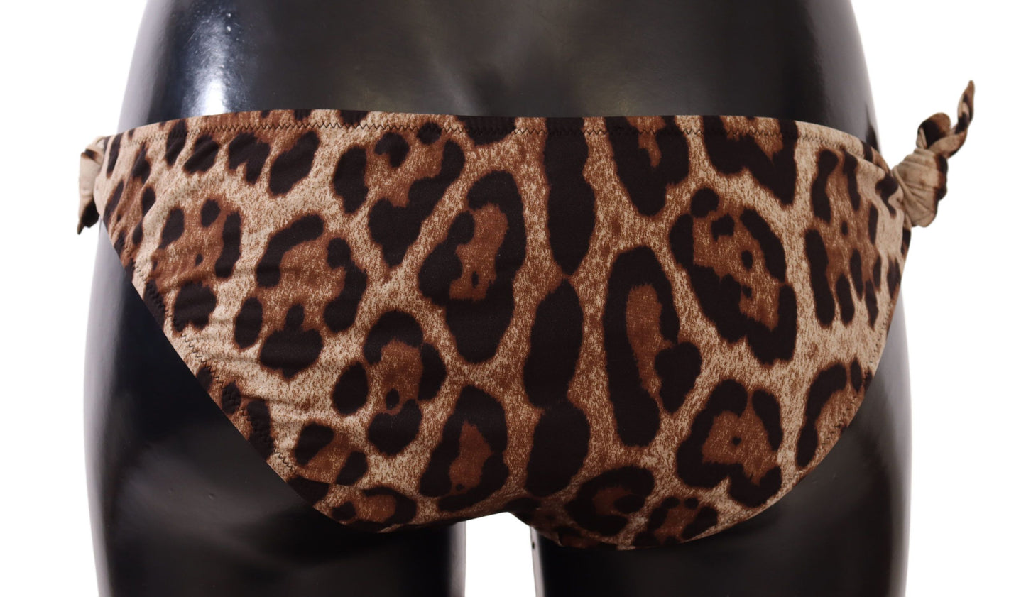 Dolce & Gabbana Elegant Leopard Print Bikini Bottom