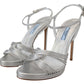 Prada Elegant Silver Stiletto Heels Sandals