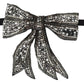 Dolce & Gabbana Crystal-Embellished Silk Bowtie - Silver Elegance