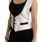 Dolce & Gabbana Elegant Silk Sleeveless Vest in Black & White