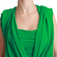 Dolce & Gabbana 100% Silk Green Sleeveless Pleated Maxi Dress