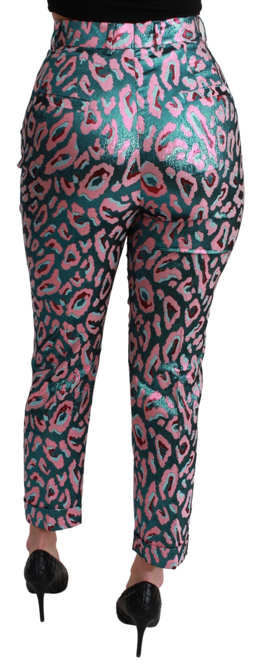 Dolce & Gabbana Multicolor Patterned Cropped High Waist Pants