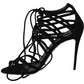 Dolce & Gabbana Black Suede Strap Stilettos Sandals