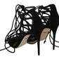 Dolce & Gabbana Elegant Black Suede Gladiator Stilettos