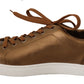 Dolce & Gabbana Gold Leather Mens Casual Sneakers