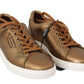 Dolce & Gabbana Gold Leather Mens Casual Sneakers
