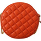 Versace Elegant Round Nappa Leather Crossbody Bag