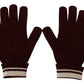 Dolce & Gabbana Red White D&G Logo Crown Cashmere Gloves