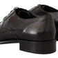 Dolce & Gabbana Black Lizard Leather Derby Dress Shoes