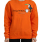 Philippe Model Chic Orange Printed Long Sleeve Pullover Sweater