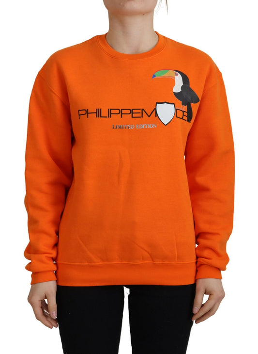 Philippe Model Orange Printed Long Sleeves Pullover Sweater