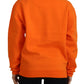 Philippe Model Chic Orange Printed Long Sleeve Pullover Sweater
