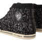 Dolce & Gabbana Gray Black Wool Cotton High Top Sneakers