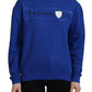 Philippe Model Chic Blue Printed Long Sleeve Pullover Sweater