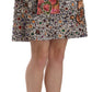 Dolce & Gabbana Silver Crystal Bow High Waist Mini Skirt