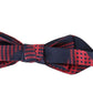 Dolce & Gabbana Red Checkered 100% Silk Adjustable Men Neck Bow Tie