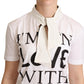 Dolce & Gabbana White Cotton Silk I'm In Love Top T-shirt