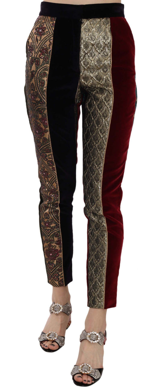 Dolce & Gabbana Elegant Multicolor Jacquard Cropped Pants