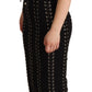 Dolce & Gabbana Black Cady Sleeveless Lace Up Bodycon Dress