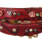 Dolce & Gabbana Elegant Red Python Leather Bag Strap