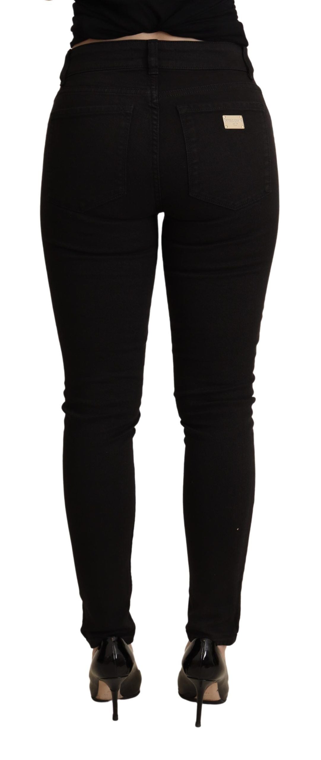 Dolce & Gabbana Black Skinny Denim Trouser Cotton Stretch Jeans
