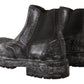 Dolce & Gabbana Gray Leather Ankle Casual Mens Boots