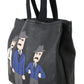 Dolce & Gabbana Black Leather Travel Shopping Gym #DGFAMILY Tote Bag