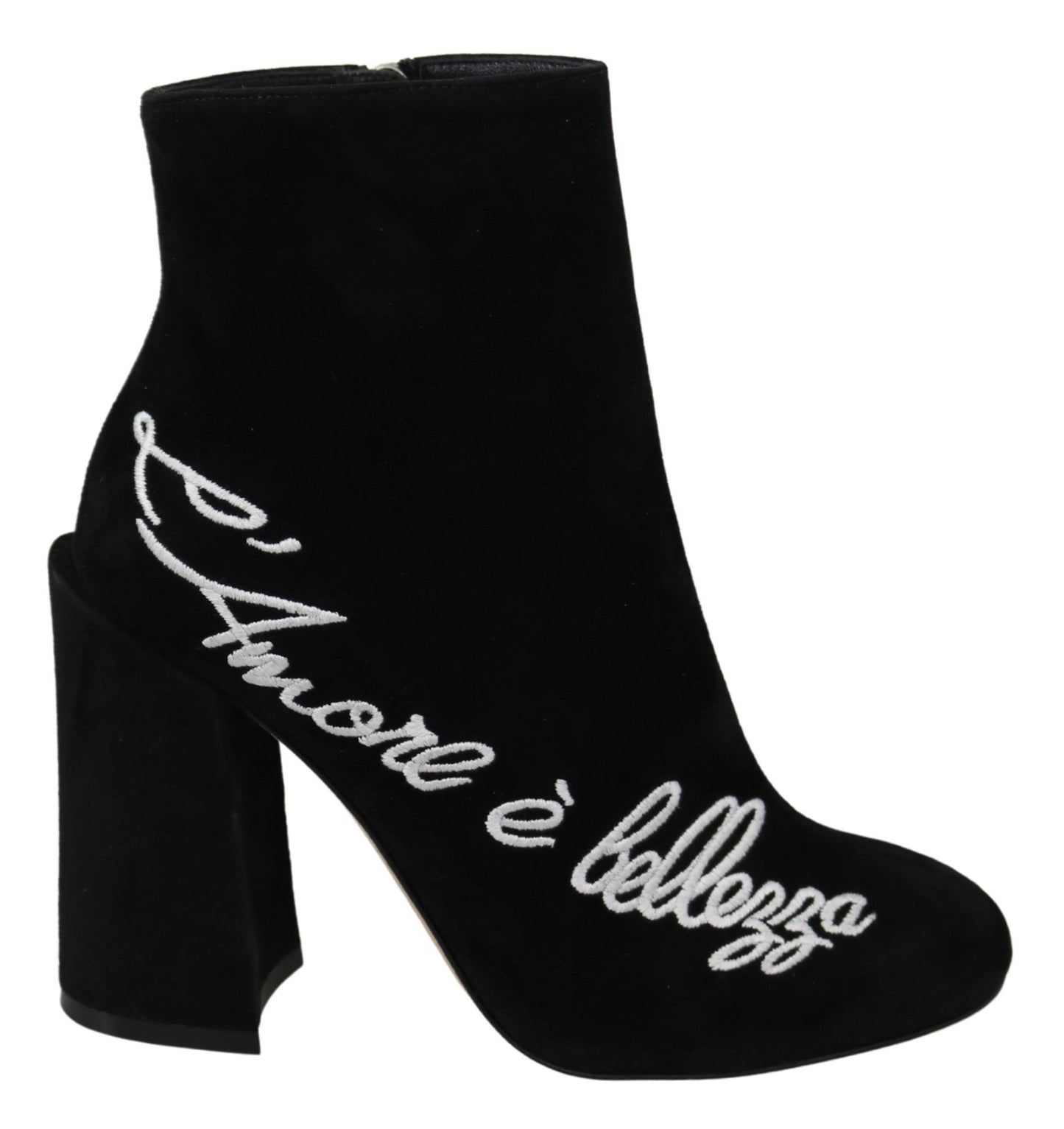 Dolce & Gabbana Black Suede L'Amore E'Bellezza Boots Shoes