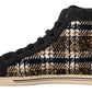 Dolce & Gabbana Beige Brown Wool Cotton High Top Sneakers