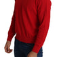 Billionaire Italian Couture Iconic Embroidered Red Wool Sweater
