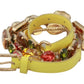 Dolce & Gabbana Yellow Gold Multicolor Crystals Waist Belt
