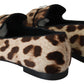 Dolce & Gabbana Brown Leopard Print Crystals Loafers Flats Shoes