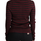 Dolce & Gabbana Black Red Striped Viscose Cardigan Sweater