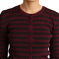 Dolce & Gabbana Black Red Striped Viscose Cardigan Sweater