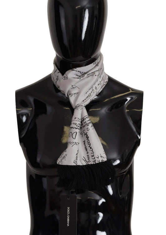 Dolce & Gabbana Elegant Silk Men's Scarf in Pure White