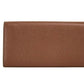 Burberry Porter Tan Grained Leather Embossed Continental Clutch Flap Wallet Brown