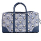 MCM Boston Medium Blue Vintage Denim Fabric Duffle Bag Crossbody Bag Purse